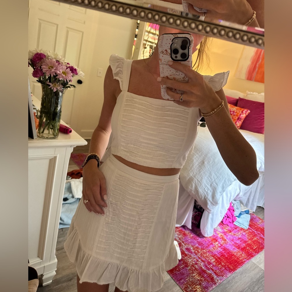White skirt & top set